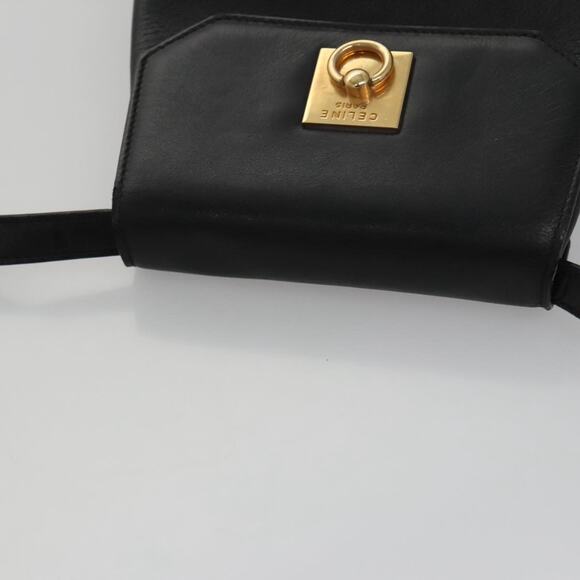CELINE Shoulder Bag Leather Black Gold - Picture 6 of 12